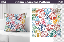 Christmas Stamp Pillow Design | Seamless Pattern Product Image 1