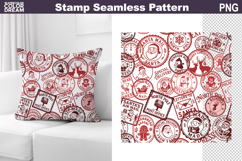 Christmas Stamp Pillow Design | Seamless Pattern Product Image 1