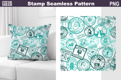 Christmas Stamp Pillow Design | Seamless Pattern Product Image 1