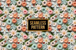 Pastel Crochet Knit Flowers Digital Papers Product Image 4