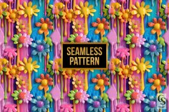 3D Dripping Paint Flowers Digital Papers Product Image 5