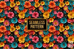 Colorful Paper Felt Flowers Seamless Patterns Product Image 4