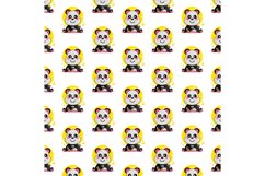 Seamless pattern cartoon panda playing guitar Product Image 1