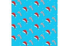 Seamless pattern christmas hat and candy design Product Image 1