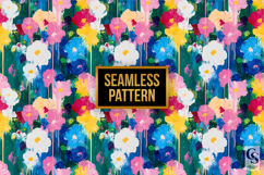 Abstract Colorful Painted Flowers Pattern Product Image 3