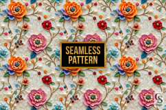 Beaded Floral Embroidery Seamless Patterns Product Image 4