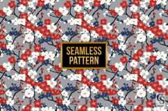 Patriotic Cherry Blossoms Digital Paper Product Image 4