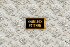 White Embossed Flowers Seamless Patterns Product Image 4