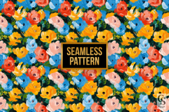 Colorful Acrylic Painted Floral Seamless Patterns Product Image 4