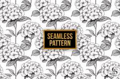French Line Art Flowers Digital Papers Product Image 4