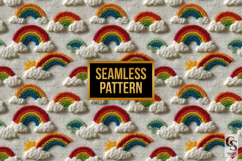 Crochet Rainbow and Clouds Seamless Pattern Product Image 5