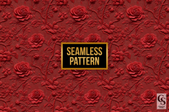 Red embossed roses Seamless Patterns Product Image 4