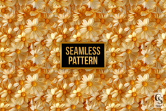 Gold Daisy Flowers Seamless Patterns Product Image 4