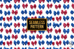 Patriotic Satin Bows Seamless Patterns Product Image 4