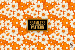 Orange Retro Flowers Digital Papers Product Image 4