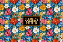 Spring Impasto Painted Flowers Seamless Patterns Product Image 4