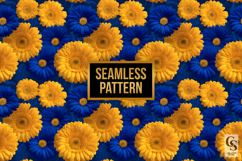 Blue and Yellow Gerbera Daisy Flowers Digital Paper Product Image 4