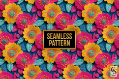 Bright Felt Flowers Seamless Patterns Product Image 3