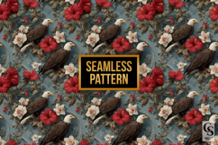 American Floral Eagle Seamless Patterns Product Image 3