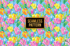 Preppy Tulip Flowers Digital Papers Product Image 4