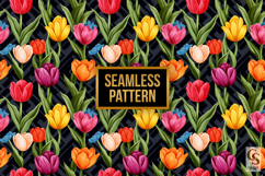 Colorful Tulip Flowers and Chevron Pattern Product Image 3