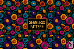 Mexican Flowers Embroidery Seamless Patterns Product Image 4