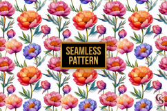 Colorful Peony Flower Digital Papers Product Image 2