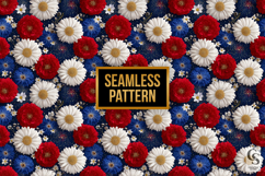 American Fireworks Flowers Seamless Patterns Product Image 3