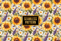 Summer Watercolor Sunflowers &amp; Lavender Floral Patterns Product Image 4