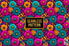Bright Psychedelic Flowers Digital Paper Seamless Patterns Product Image 4