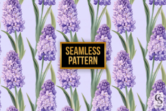 Purple Hyacinth Flowers Seamless Patterns Product Image 4