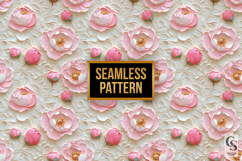Elegant 3D Embossed Flowers Digital Paper Product Image 4