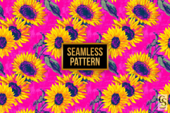 Vibrant Yellow and Pink Sunflower Seamless Patterns Product Image 4