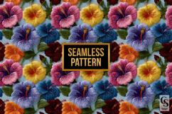 Pastel Embroidered Hibiscus Flowers Seamless Patterns Product Image 4