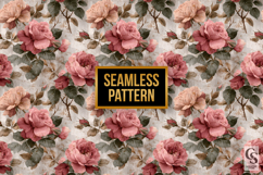 Distressed Rose Flowers Seamless Patterns Product Image 4
