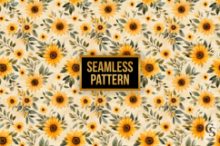 Vintage Watercolor Sunflowers Seamless Patterns Product Image 4