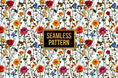 Pressed Rose Flower Seamless Patterns Product Image 4