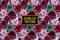 Paper Rose Flowers Seamless Patterns Product Image 3