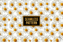 White Daisy Flowers Digital Paper Patterns Product Image 4