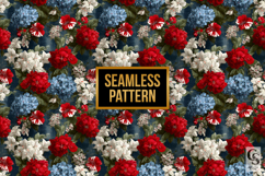 4th of July Blooms Digital Papers Product Image 4