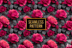 Hot Pink Gothic Roses Digital Papers Product Image 4