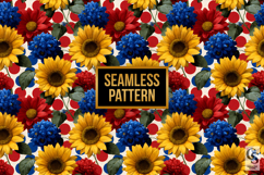 Bold Dotted Sunflowers Seamless Patterns Product Image 4
