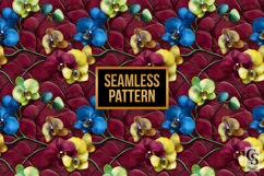 Orchid Leather Floral Seamless Pattern Product Image 3