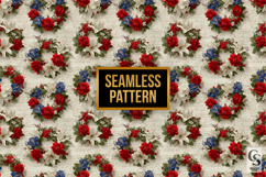 American Floral Wreath Seamless Patterns Product Image 3