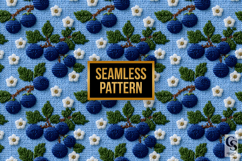 Crochet Floral Blue Berries Seamless Patterns Product Image 3
