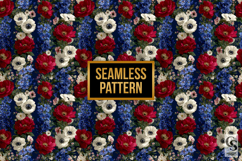 Bold American Patriotic Flowers Seamless Patterns Product Image 2
