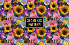 Daisy &amp; Sunflowers Floral Collage Patterns Product Image 2