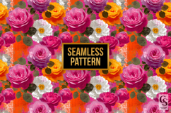 Pink Garden Roses Floral Collage Digital Paper Product Image 3