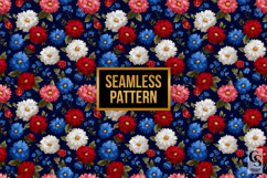 4th of July American Flowers Seamless Patterns Product Image 3