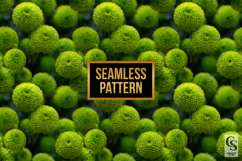 Green Pom Pom Flowers Digital Paper Product Image 3